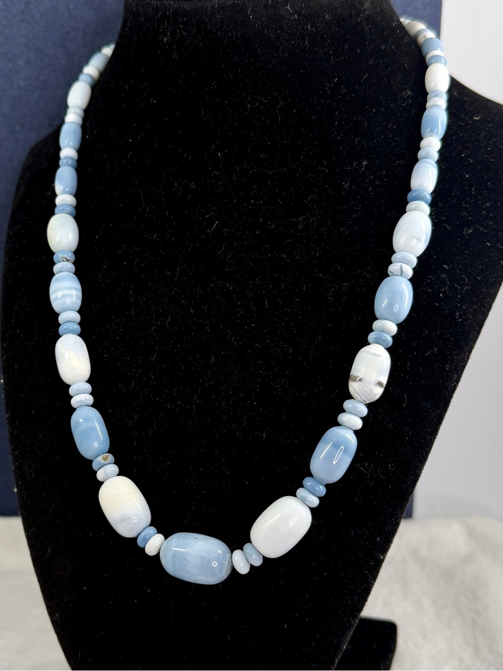 JAY KING DRT Desert Rose Trading Sterling Silver Blue Opal Graduated Necklace